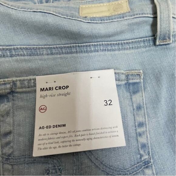 Adriano Goldschmied Mari Crop High Rise Straight Distressed Knee Women's Size 32 - Picture 3 of 12